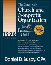 Cover of: The Zondervan Church and Nonprofit Organization Tax and Financial Guide, 1998 (Zondervan Church & Nonprofit Organization Tax & Financial Guide)