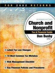 Cover of: Zondervan 2003 Church and Nonprofit Tax & Financial Guide (Zondervan Church & Nonprofit Organization Tax & Financial Guide) by Dan Busby