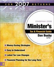 Cover of: Zondervan 2008 Minister's Tax & Financial Guide (Zondervan Minister's Tax & Financial Guide)