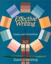 Cover of: Effective writing by Karen L. Greenberg, Karen L. Greenberg