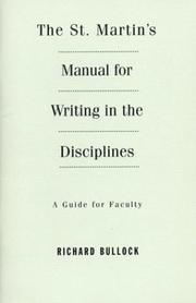 Cover of: The St. Martin's Manual for Writing in the Disciplines