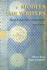Cover of: Models for Writers by Alfred F. Rosa, Paul A. Eschholz