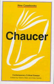 Cover of: Chaucer: Contemporary Critical Essays (New Casebooks)