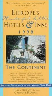 Cover of: Europe's Wonderful Little Hotels & Inns 1998: The Continent (Annual)