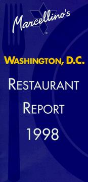 Cover of: Marcellion's Washington, D.C Restaurant Report 1998