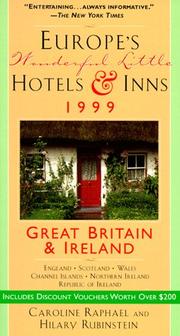 Cover of: Europe's Wonderful Little Hotels & Inns: Great Britain And Ireland: 1999
