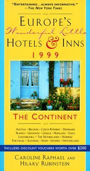 Cover of: Europe's Wonderful Little Hotels & Inns 1999: The Continent (Good Hotel Guide Continental Europe)