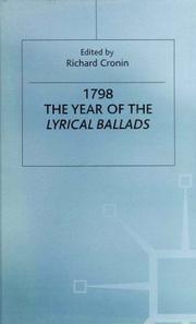 Cover of: 1798, the year of the Lyrical ballads by edited by Richard Cronin.