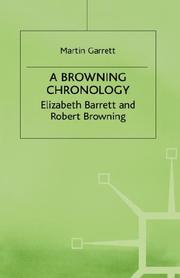 Cover of: A Browning Chronology by Martin Garrett