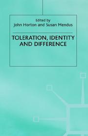 Cover of: Toleration, identity, and difference