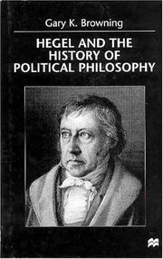 Cover of: Hegel and the history of political philosophy
