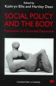 Cover of: Social Policy and the Body: Transitions in Corporeal Discourse