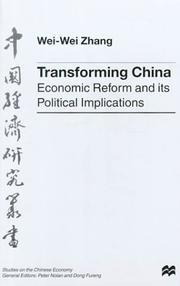 Cover of: Transforming China: Economic Reform and its Political Implications (Studies on the Chinese Economy)