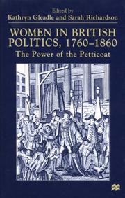 Cover of: Women in British Politics, 1780-1860: The Power of the Petticoat