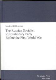 Cover of: The Russian Socialist Revolutionary Party before the First World War