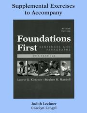Cover of: Supplemental Exercises to Accompany Foundations First