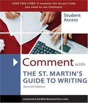 Cover of: Comment for St. Martin's Guide to Writing by Rise B. Axelrod, Charles R. Cooper, Walter Creed