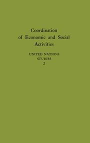 Cover of: Coordination of economic and social activities.