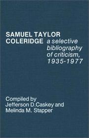 Cover of: Samuel Taylor Coleridge: a selective bibliography of criticism, 1935-1977