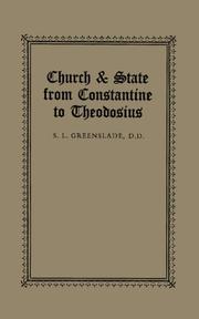 Cover of: Church & state from Constantine to Theodosius by S. L. Greenslade