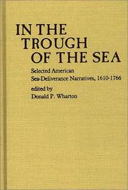 Cover of: In the Trough of the Sea: Selected American Sea-Deliverance Narratives, 1610-1766 (Contributions in American Studies)