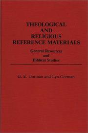 Cover of: Theological and religious reference materials by G. E. Gorman