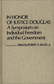 Cover of: In Honor of Justice Douglas: A Symposium on Individual Freedom and the Government (Contributions in Legal Studies)