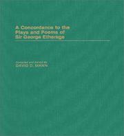 Cover of: A concordance to the plays and poems of Sir George Etherege by Mann, David
