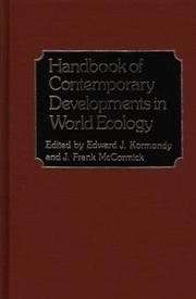Cover of: Handbook of contemporary developments in world ecology