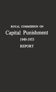Cover of: Report: presented to Parliament by command of Her Majesty, September, 1953