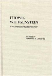 Cover of: Ludwig Wittgenstein: a comprehensive bibliography