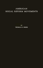 Cover of: American social reform movements, their pattern since 1865