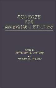Cover of: Sources for American Studies: (Contributions in American Studies)