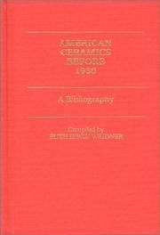 Cover of: American ceramics before 1930: a bibliography