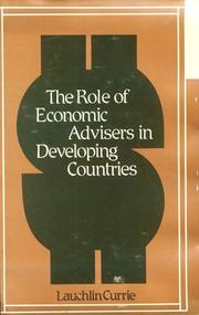 Cover of: role of economic advisers in developing countries