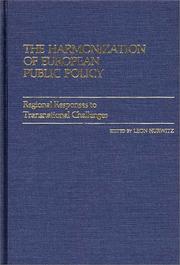 Cover of: The Harmonization of European Public Policy: Regional Responses to Transnational Challenges (Contributions in Political Science)