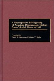 Cover of: A retrospective bibliography of American demographic history from colonial times to 1983