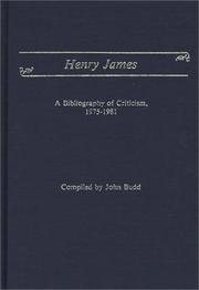 Cover of: Henry James | John Budd