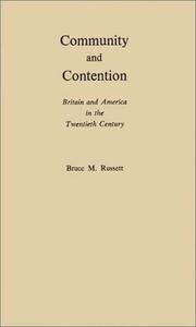 Cover of: Community and contention by Bruce M. Russett