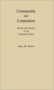 Cover of: Community and contention by Bruce M. Russett, Bruce M. Russett