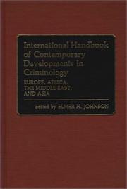 Cover of: International Handbook Criminology V2 by Elmer H. Johnson, Elmer H. Johnson