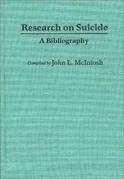 Cover of: Research on suicide by John L. McIntosh