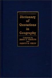 Cover of: Dictionary of quotations in geography