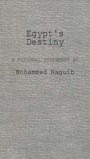Cover of: Egypt's destiny: a personal statement