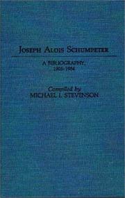 Cover of: Joseph Alois Schumpeter | Michael I. Stevenson