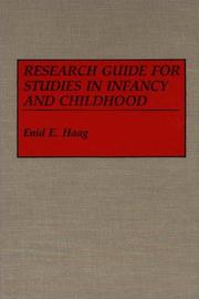 Cover of: Research guide for studies in infancy and childhood