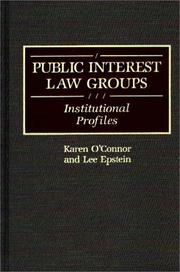 Cover of: Public interest law groups: institutional profiles