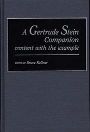 Cover of: A Gertrude Stein Companion: content with the example