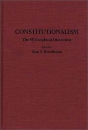 Cover of: Constitutionalism: The Philosophical Dimension (Contributions in Legal Studies)