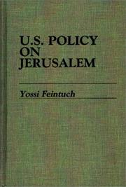 Cover of: U.S. policy on Jerusalem | Yossi Feintuch